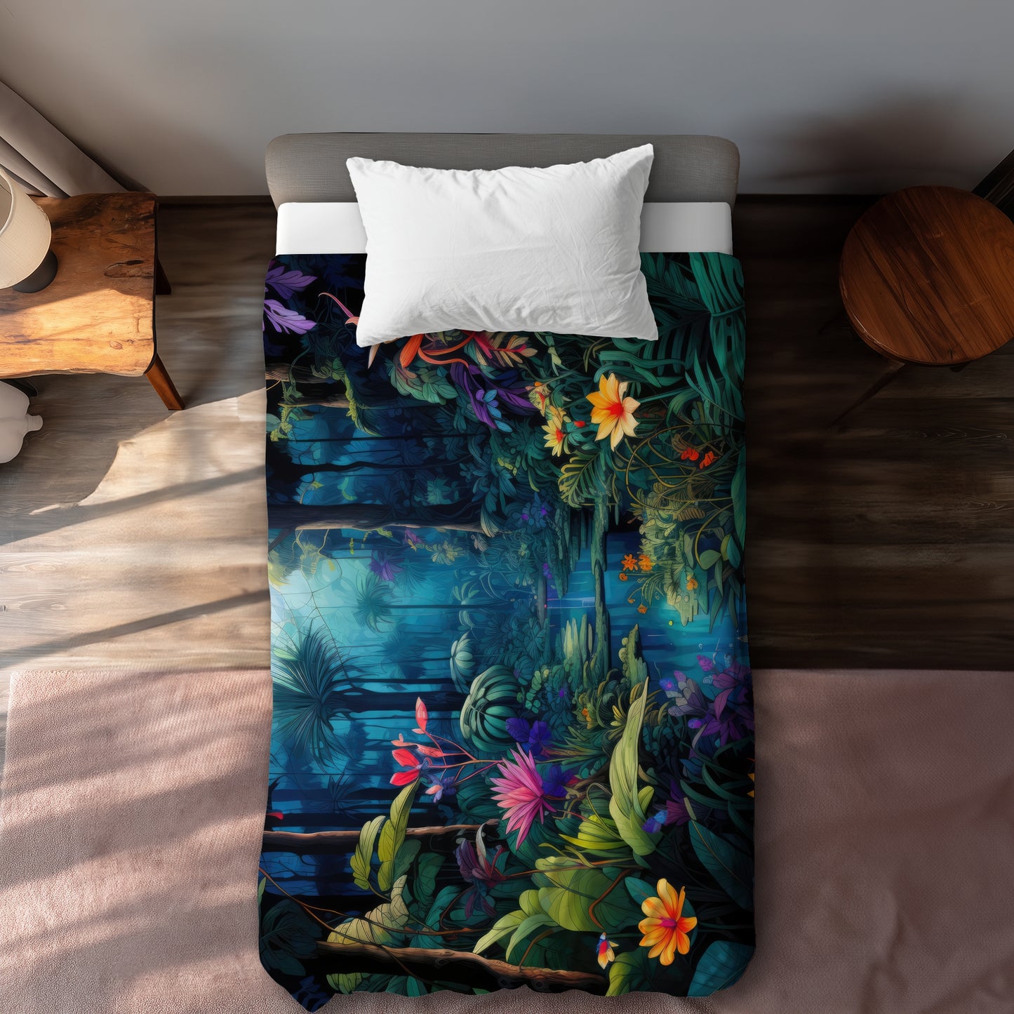 Housse de couette bleue « La beauté de la nature » | Délice de décoration intérieure