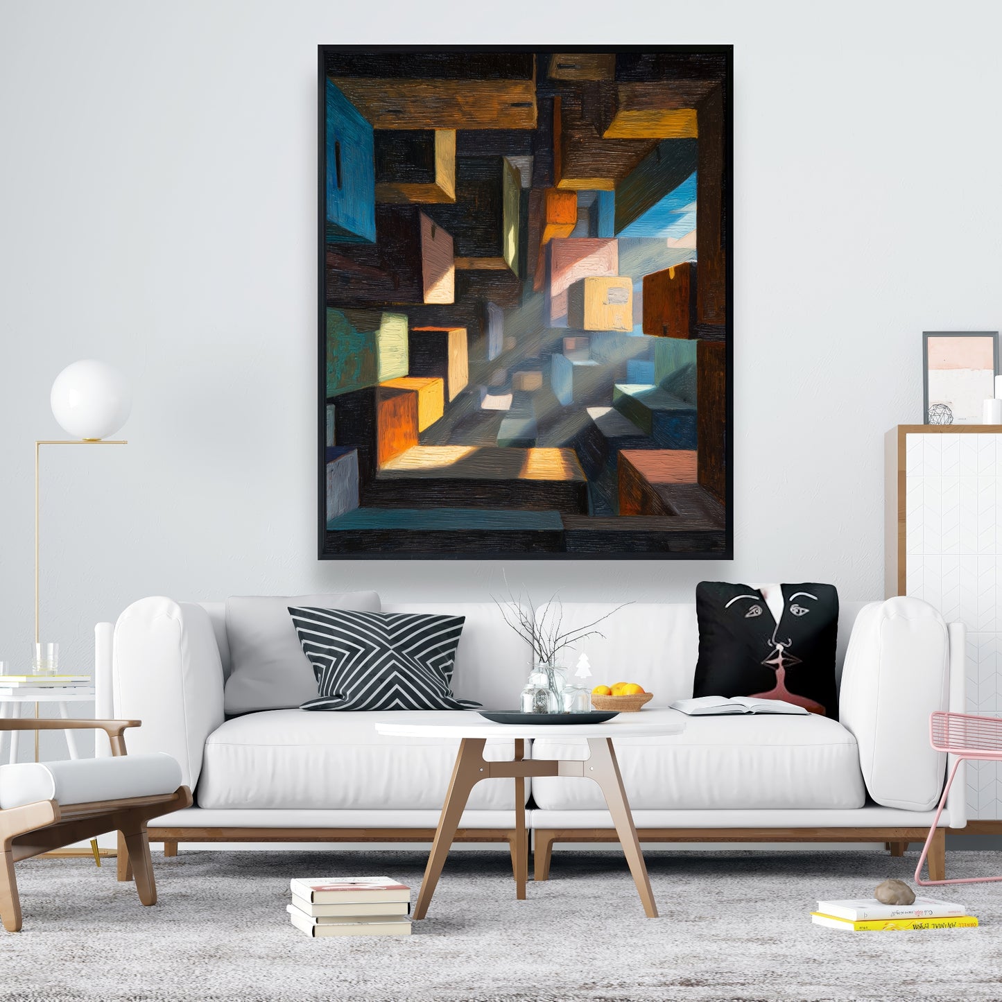 Boxed up - 24"x24" Framed canvas