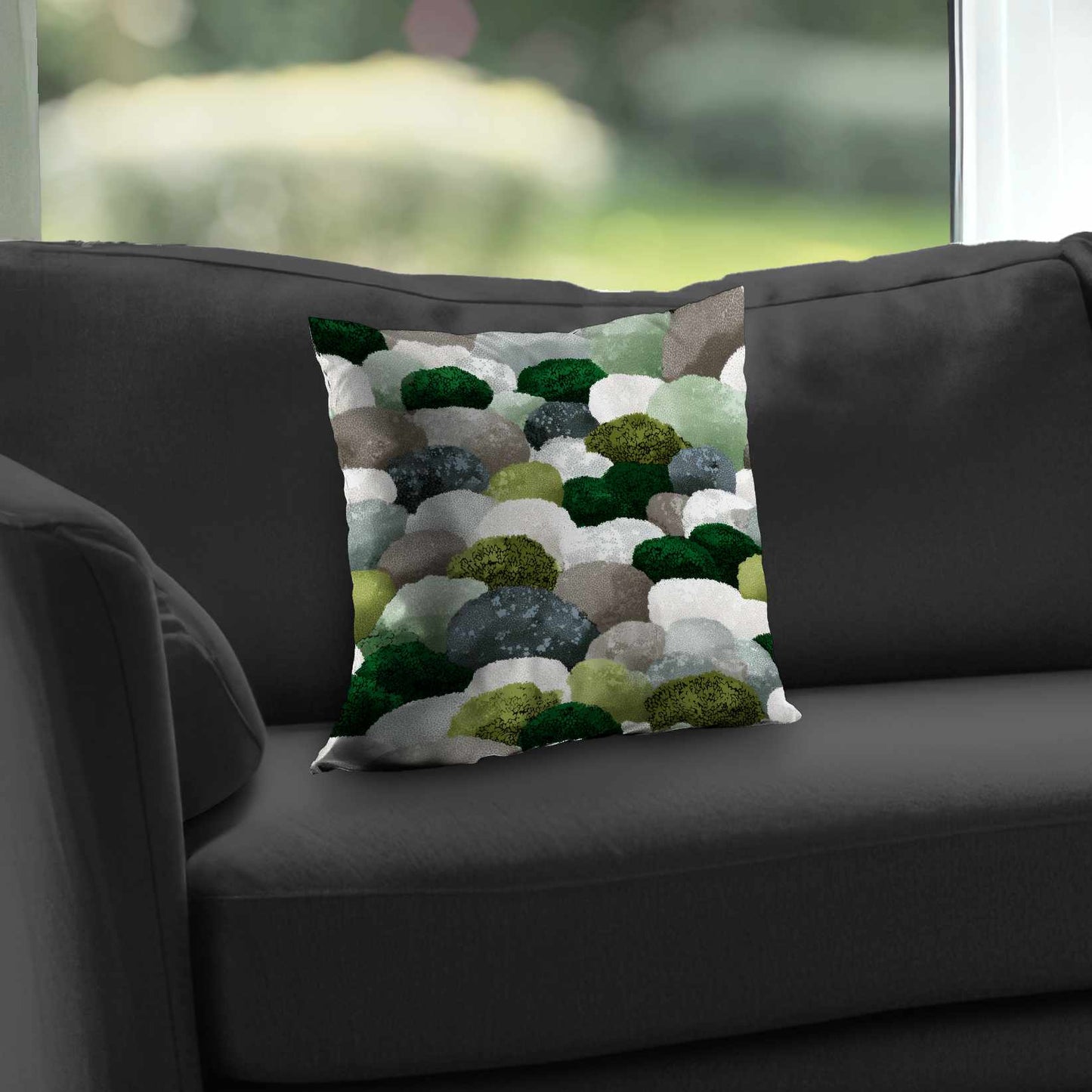 Mossy River Stones Poly Twill Throw Pillow | Home Decor