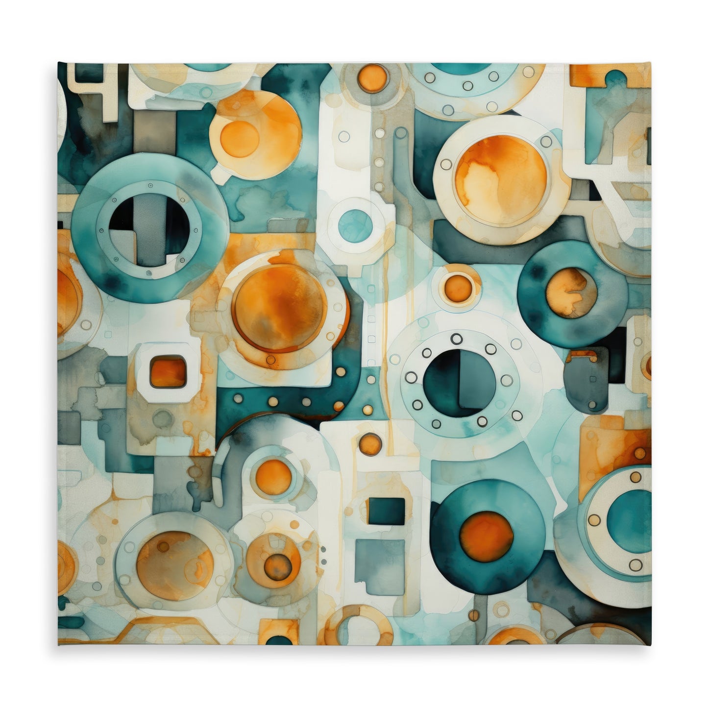 Decomposed Porthole Gold Tablecloth | Indoor Outdoor Decor