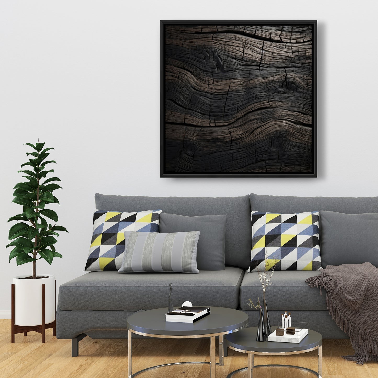 Dark wood - 36"x36" Framed canvas