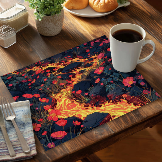 Dodging Nature Red Polyester Placemat - Home Decor Accent