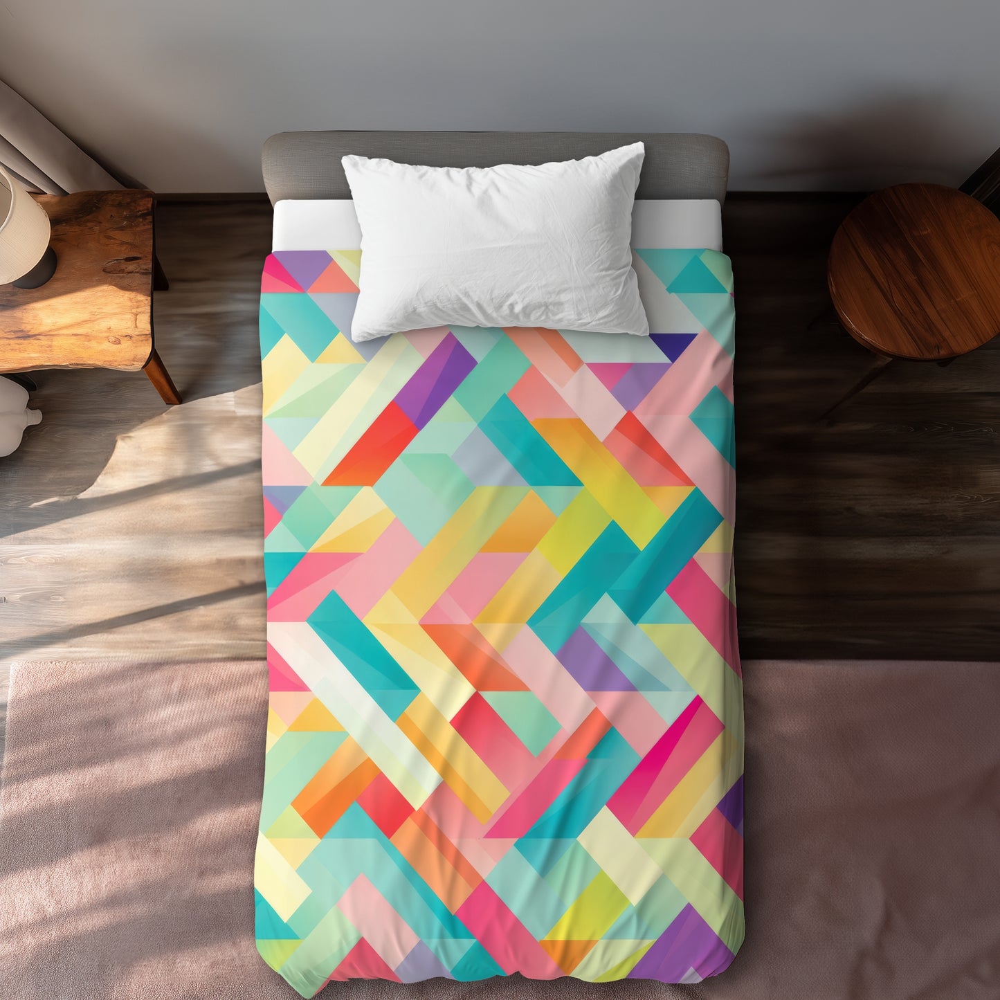 Stripe Harmony Orange Duvet Cover - Stylish Home Decor