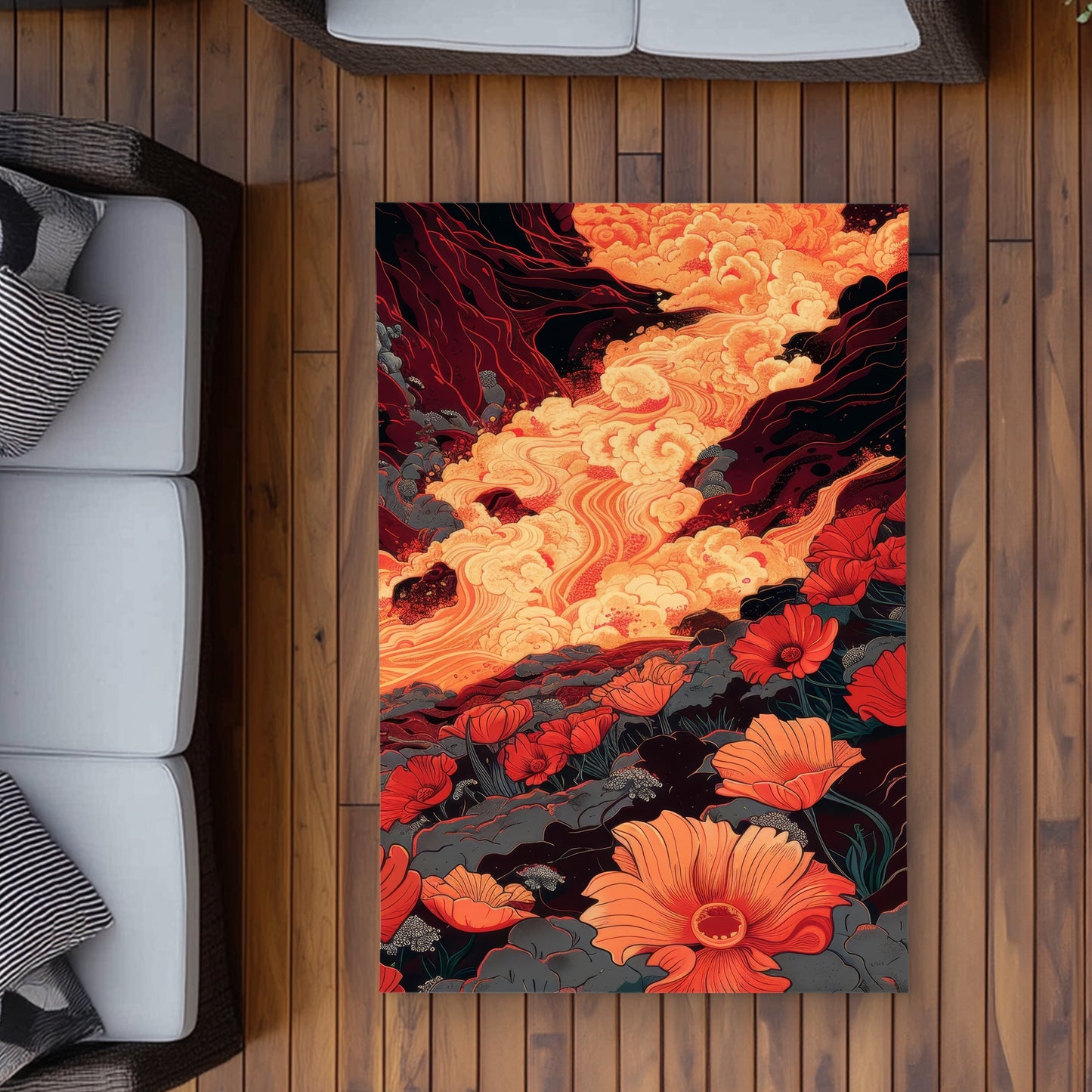 The Big Burn - Yellow Outdoor Area Rug for Home Decor