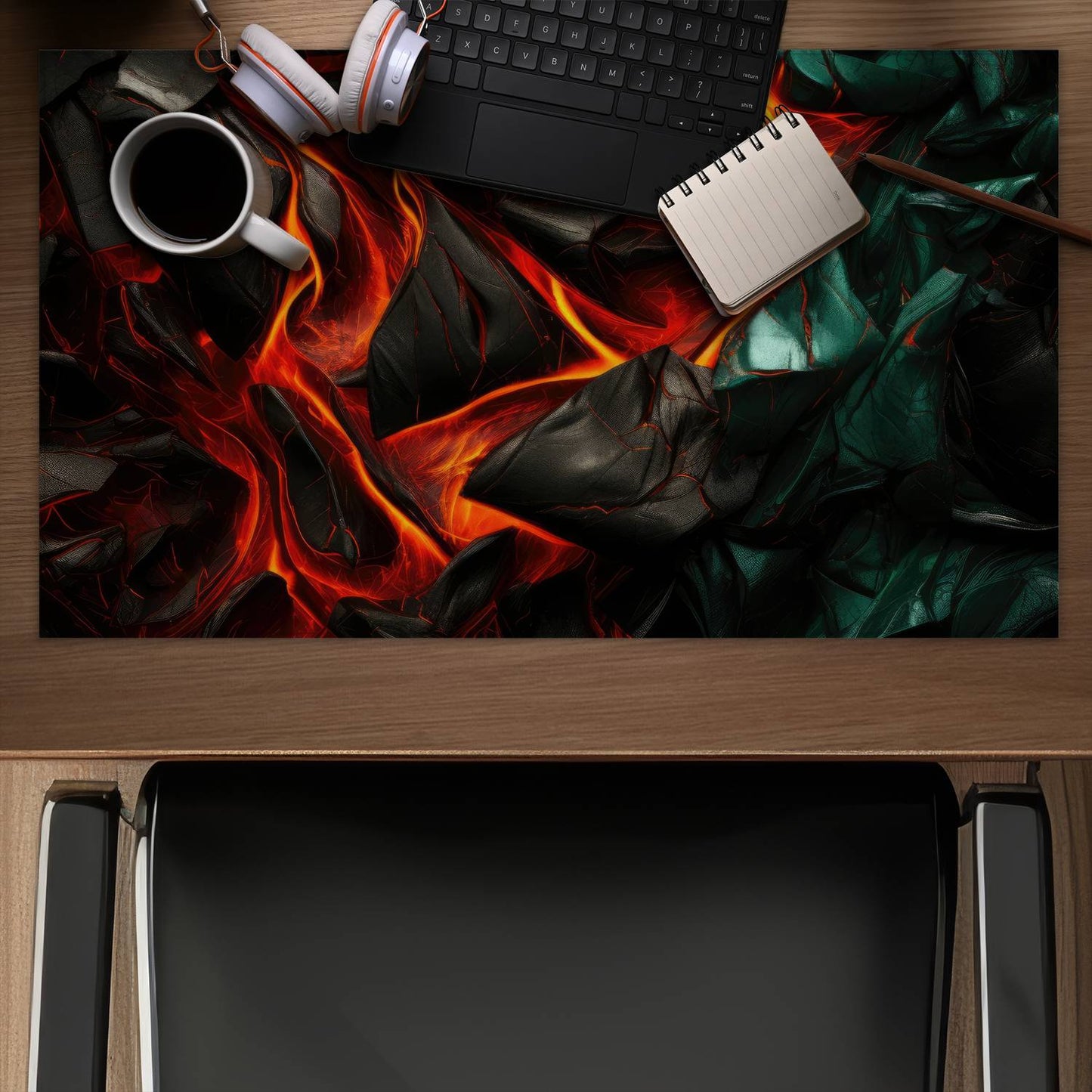 Imminent Rupture - Green Desk Mat for Home Decor | Stylish Accessory