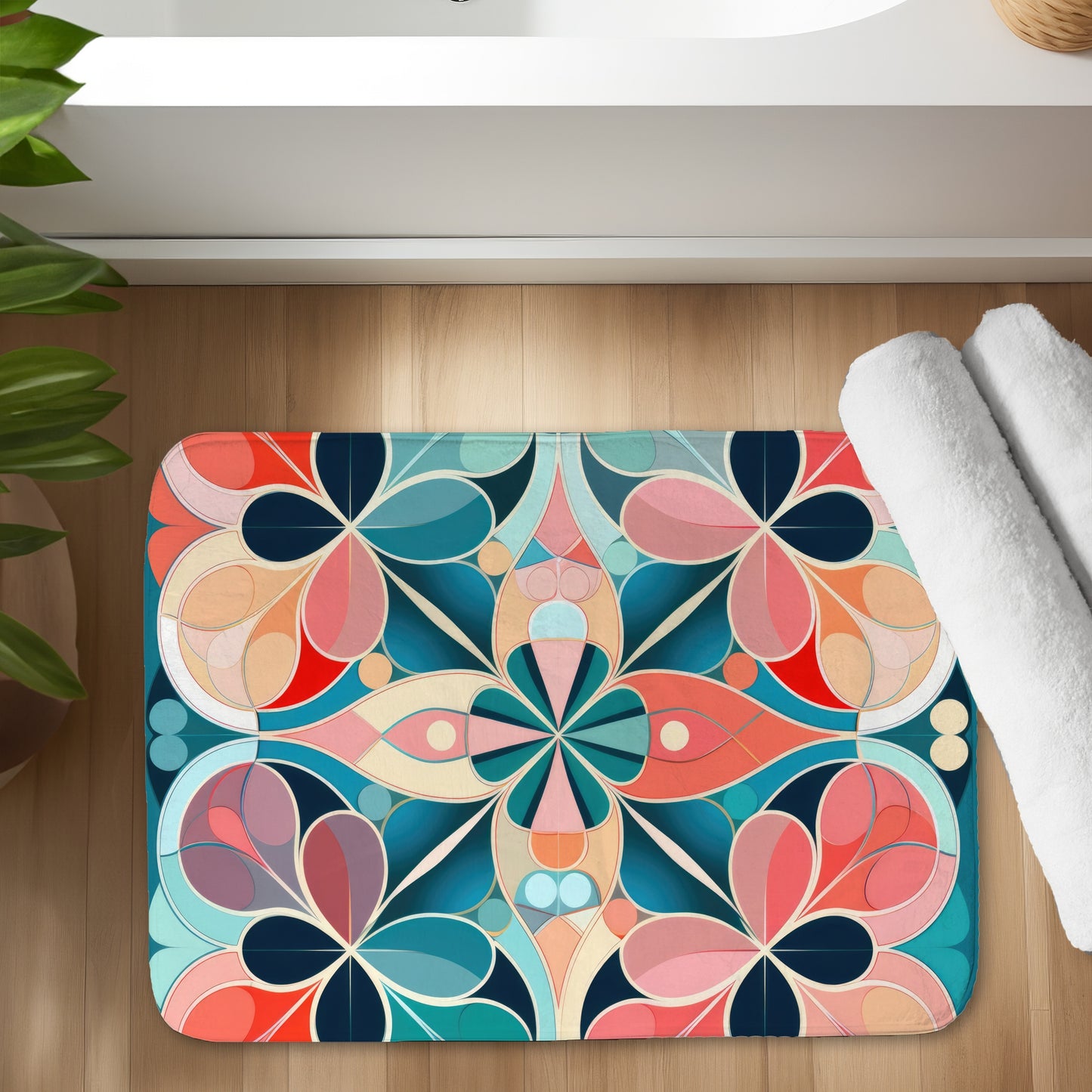 Mandala Pink Bath Mat - Stylish Home Decor | Soft & Absorbent