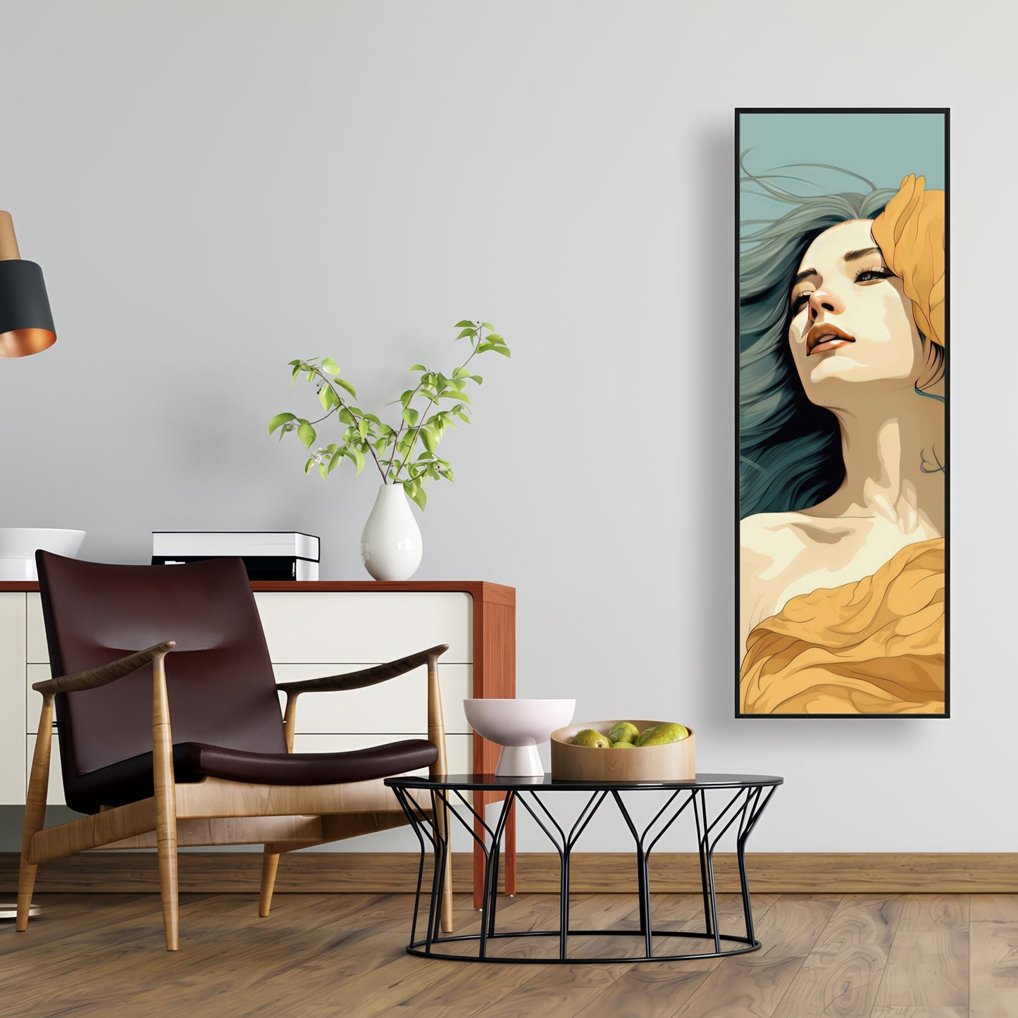 Sensual Flow - Turquoise Framed Canvas for Home Decor