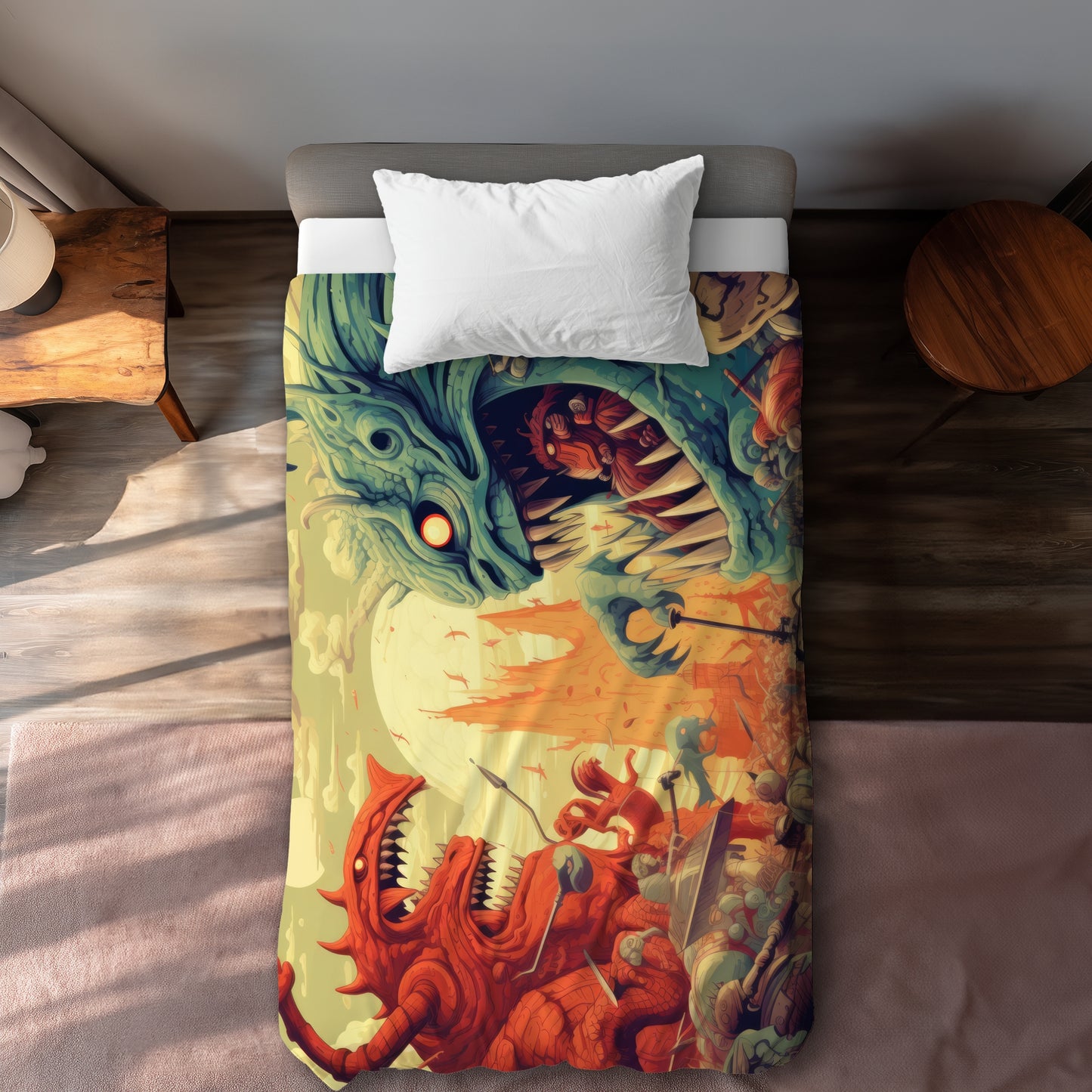 Colossi Turquoise Duvet Cover - Elegant Home Decor Choice