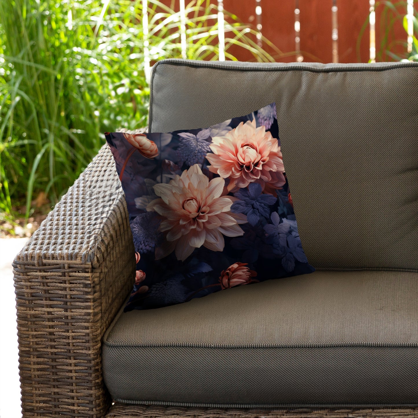 Pink and Purple Black Poly Twill Throw Pillow - Home Decor Insert