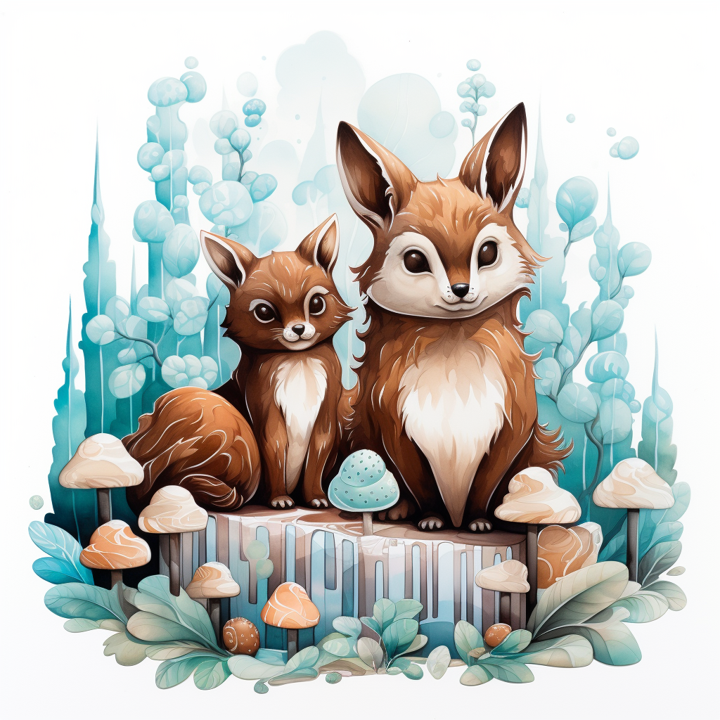 Two pals - Framed Canvas - Print on demand