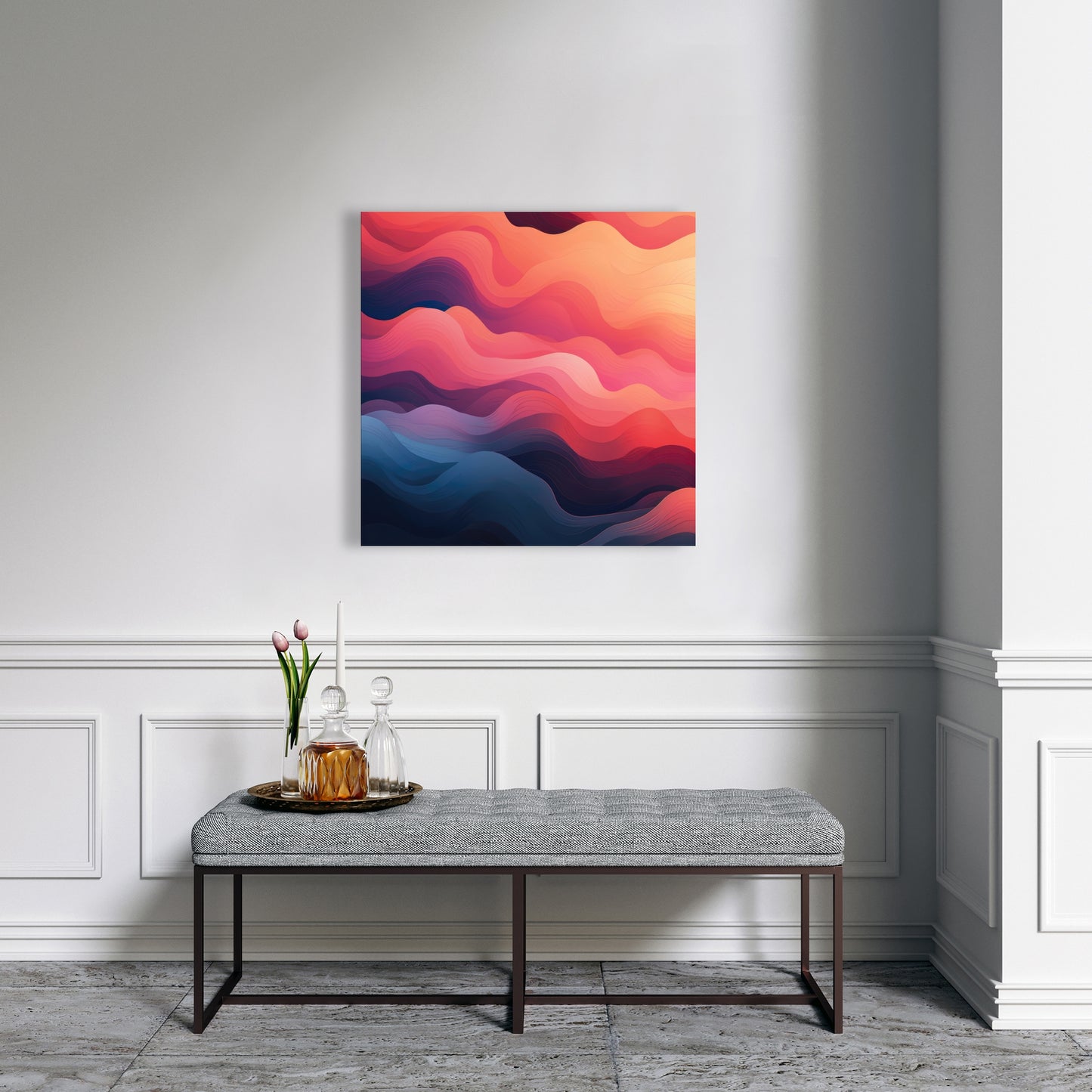 Ethereal Smoke - Pink Canvas Art for Elegant Home Decor