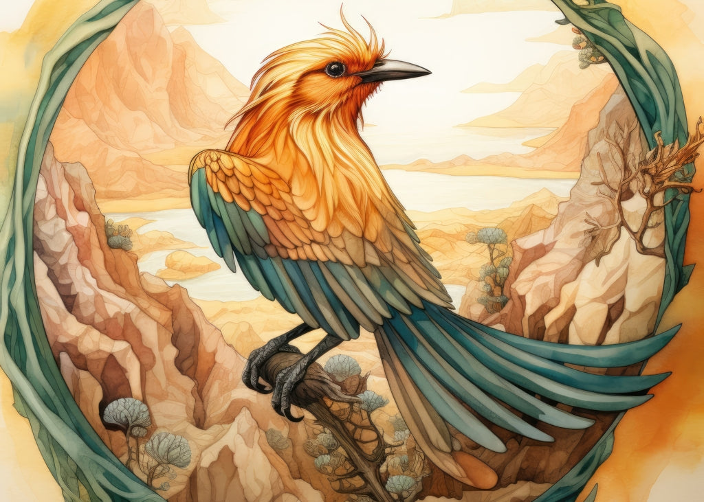 Perched Bird Turquoise Indoor Outdoor Door Mat | Home Decor