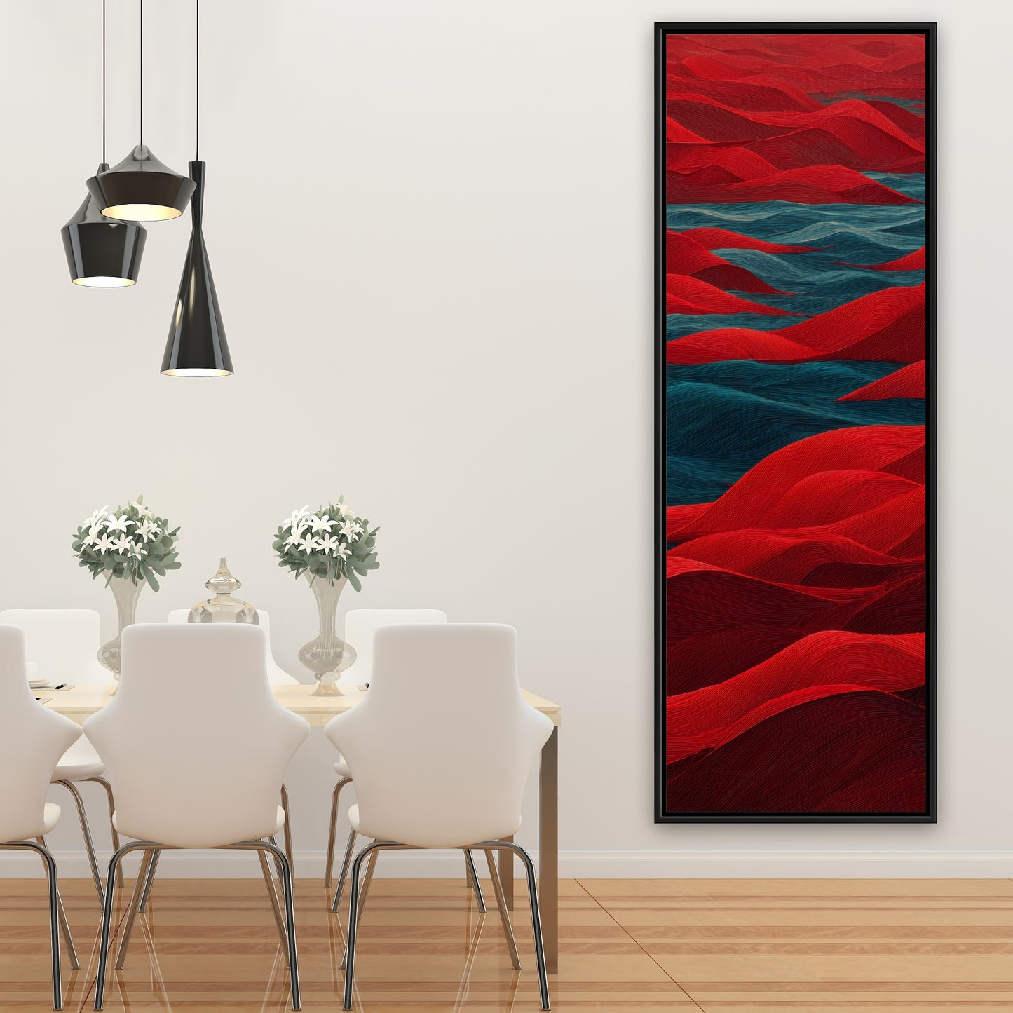 Red Sea - Red Framed Canvas Art for Home Decor