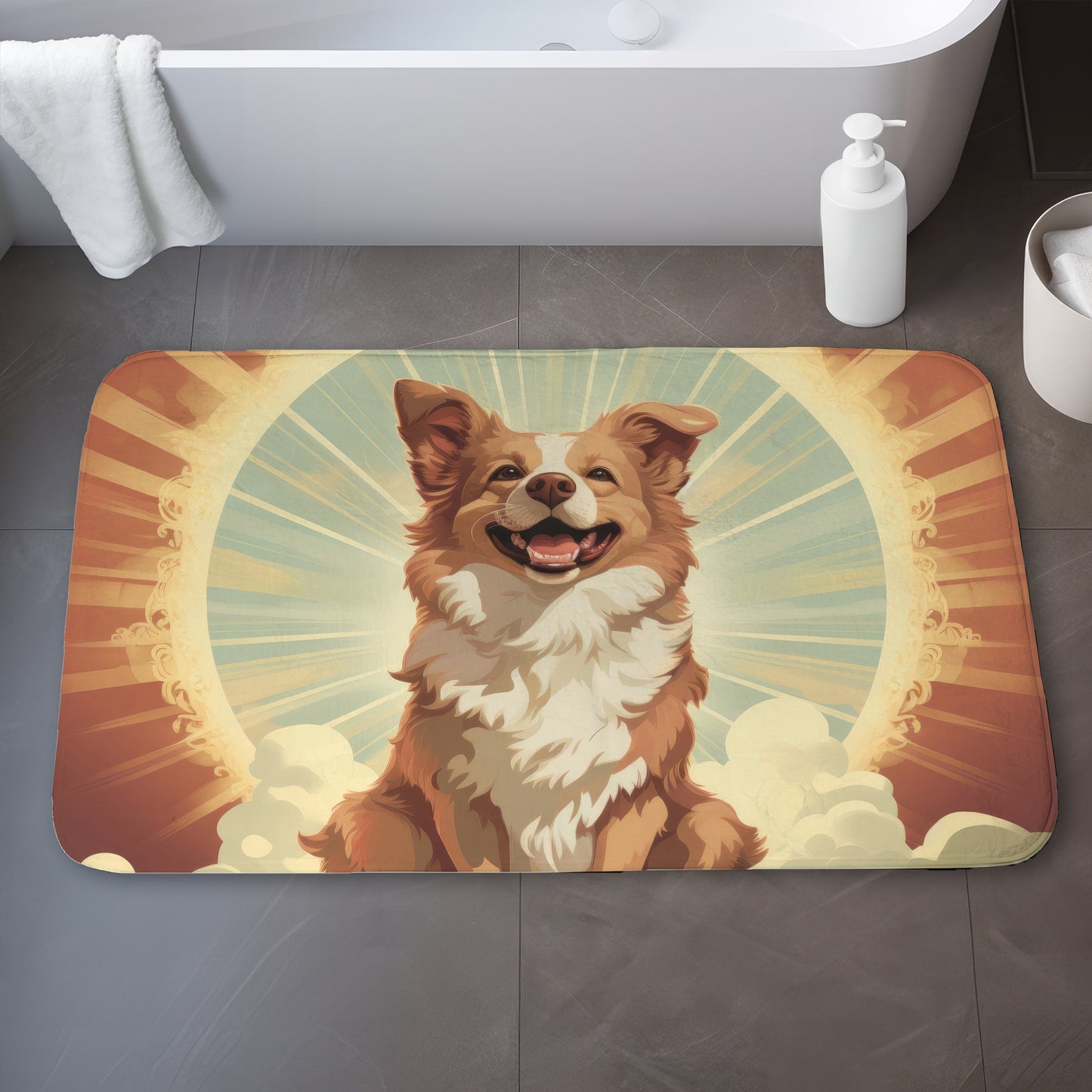 Pats and Smiles Beige Bath Mat - Stylish Home Decor Accent