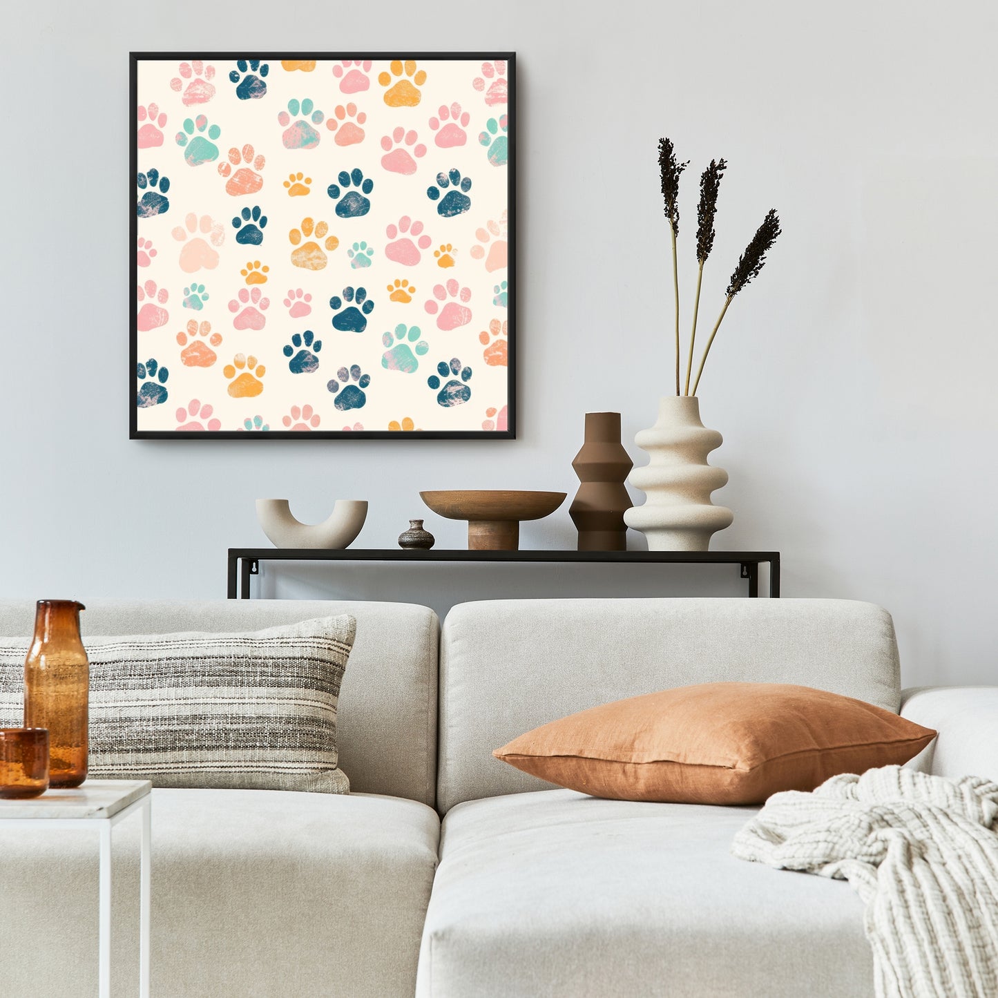 Cute paws - 36"x36" Framed canvas
