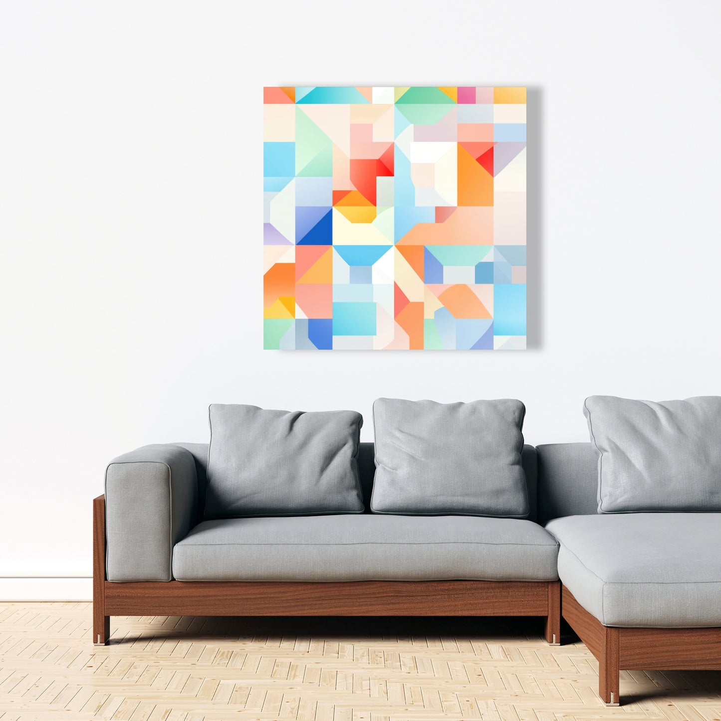 Geometric Cadence - Orange Canvas Art for Home Decor