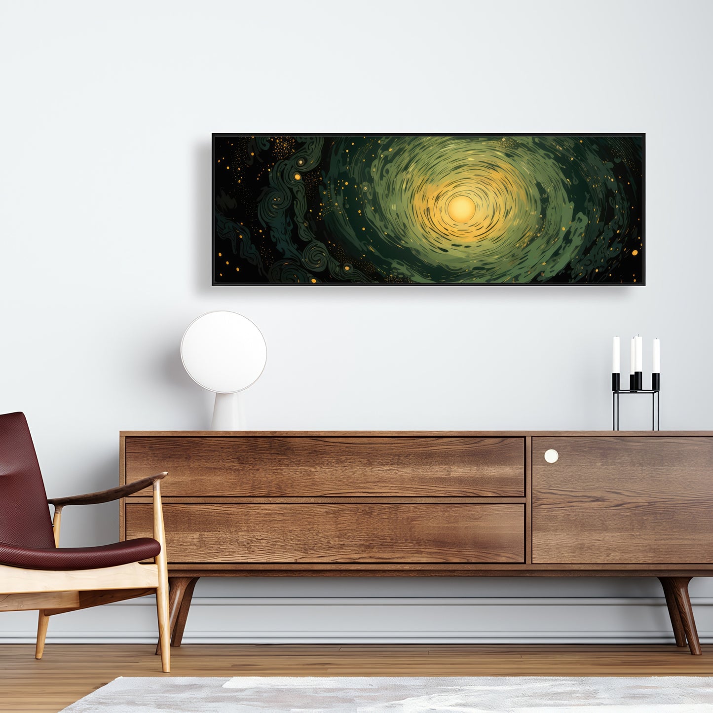 Swirling gases - Black framed canvas for home decor elegance