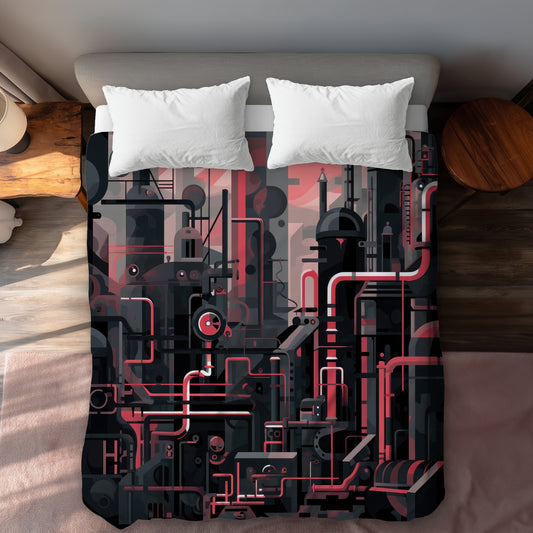 Industrial Empire Gray Duvet Cover - Stylish Home Decor