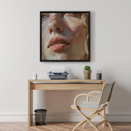 Pulp Beige Framed Canvas - Stylish Home Decor Art Piece