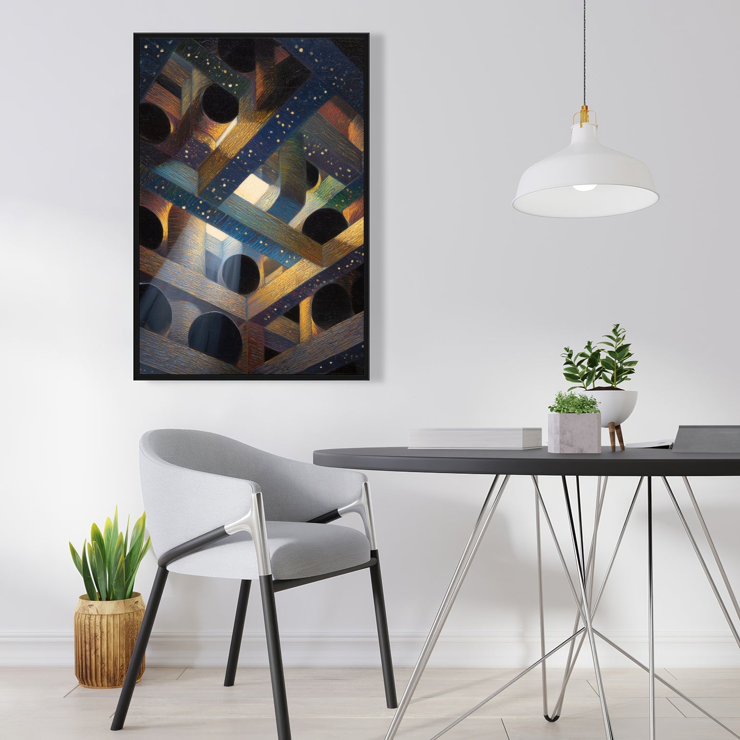 Pipe Dream - Blue Framed Canvas for Home Decor | Art Piece