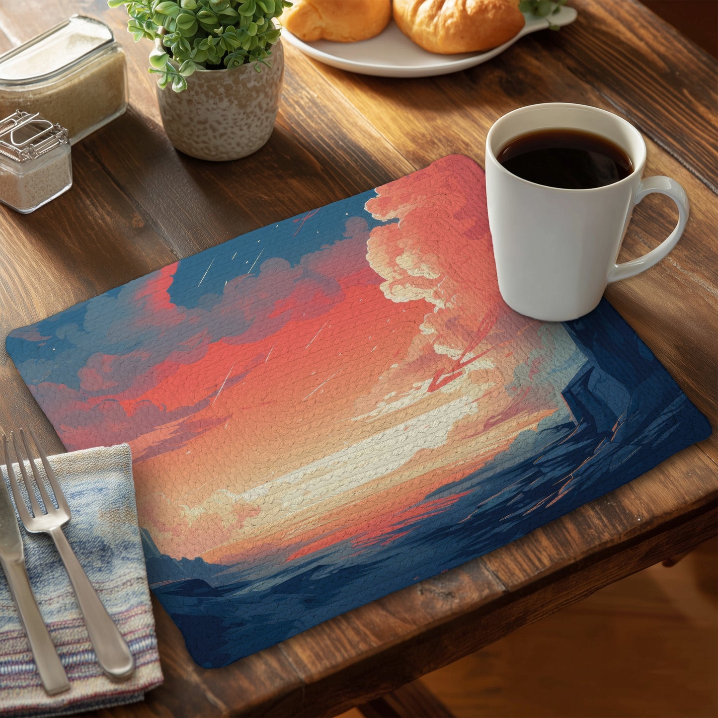 Inspiration Yellow Braided Polyester Placemat | Home Decor