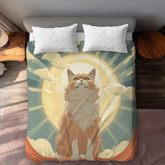 Moewing Above Coral Duvet Cover | Stylish Home Decor