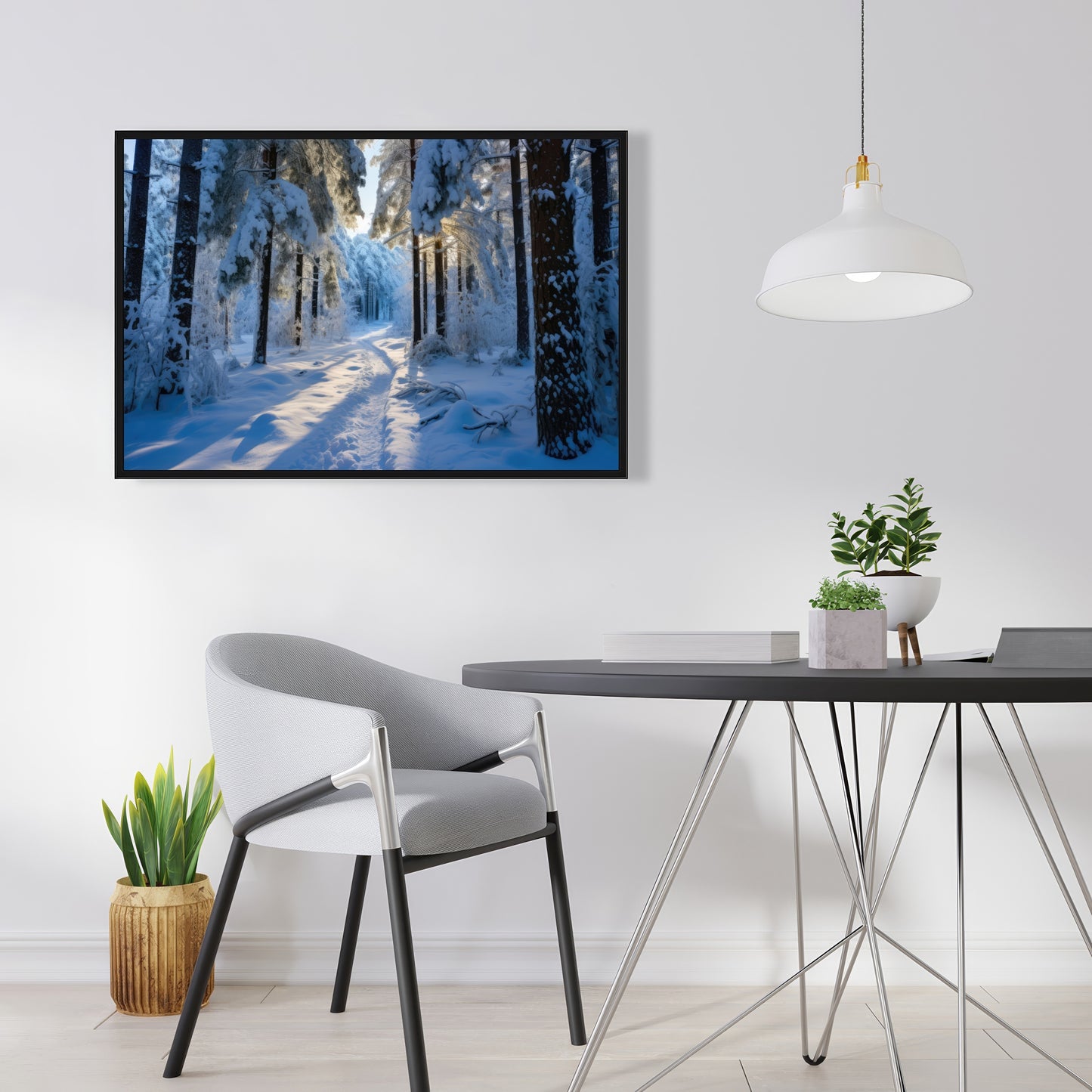 Snowy path - 36"x36" Framed canvas