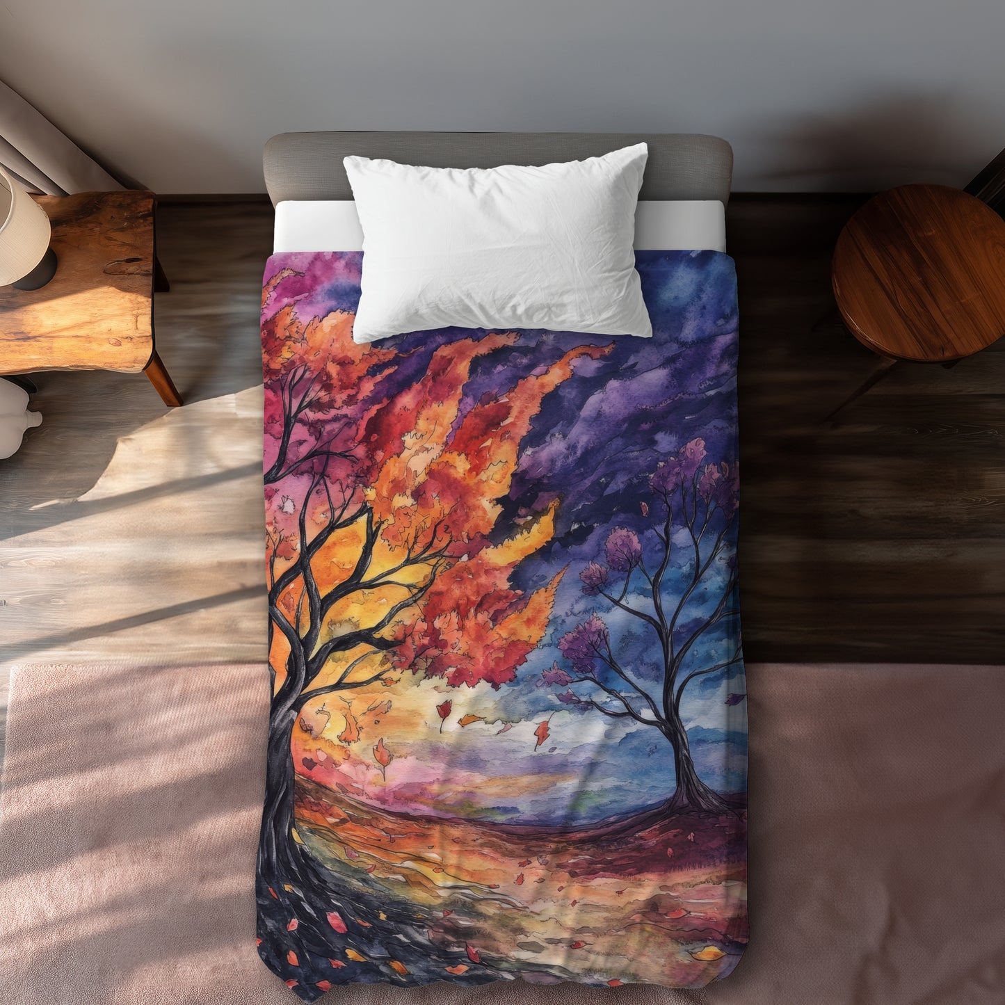 Housse de couette violette « Avant la tempête » | Décoration d'intérieur élégante