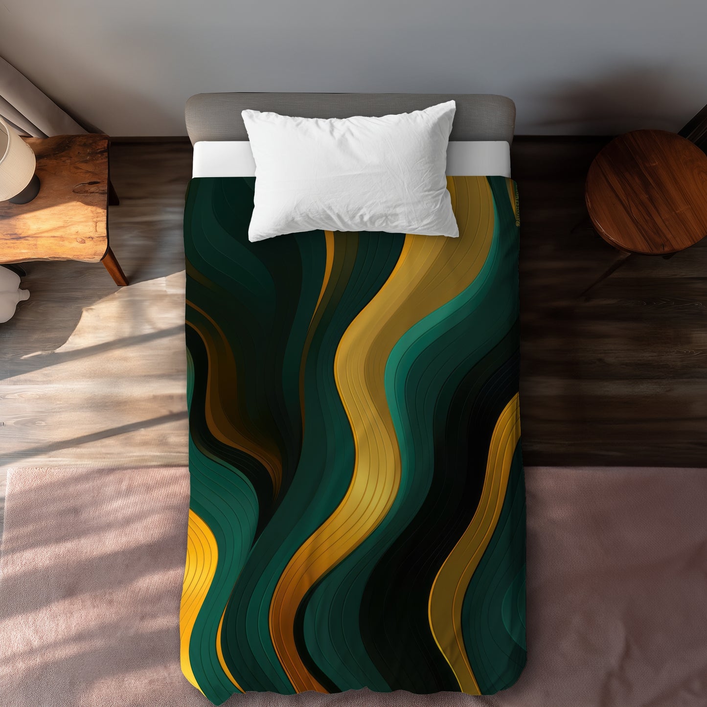 Golden Harmony Orange Duvet Cover - Stylish Home Decor