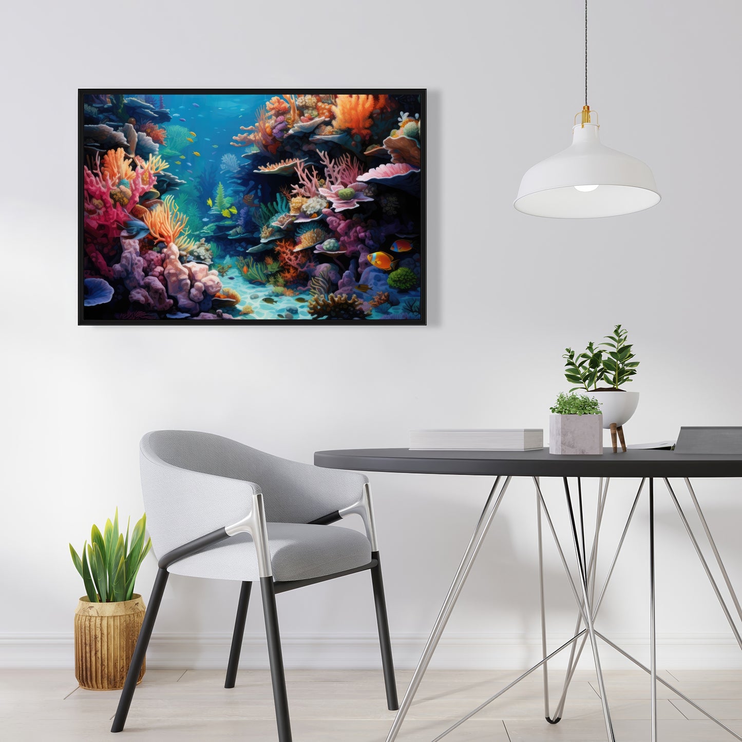 Coral - 36"x36" Framed canvas
