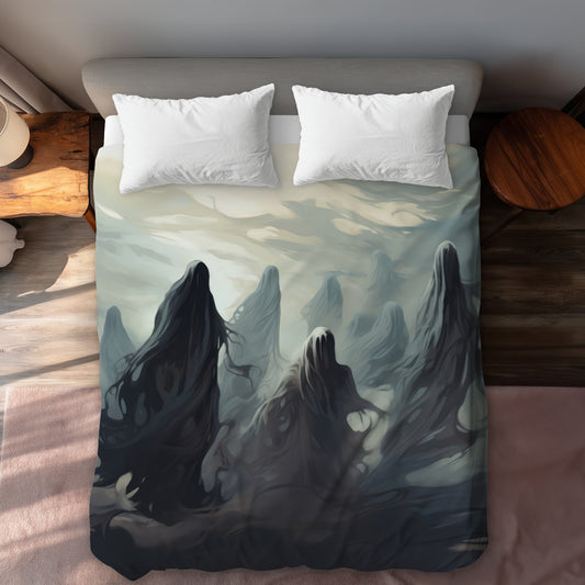 Searching for Souls White Duvet Cover | Elegant Home Decor