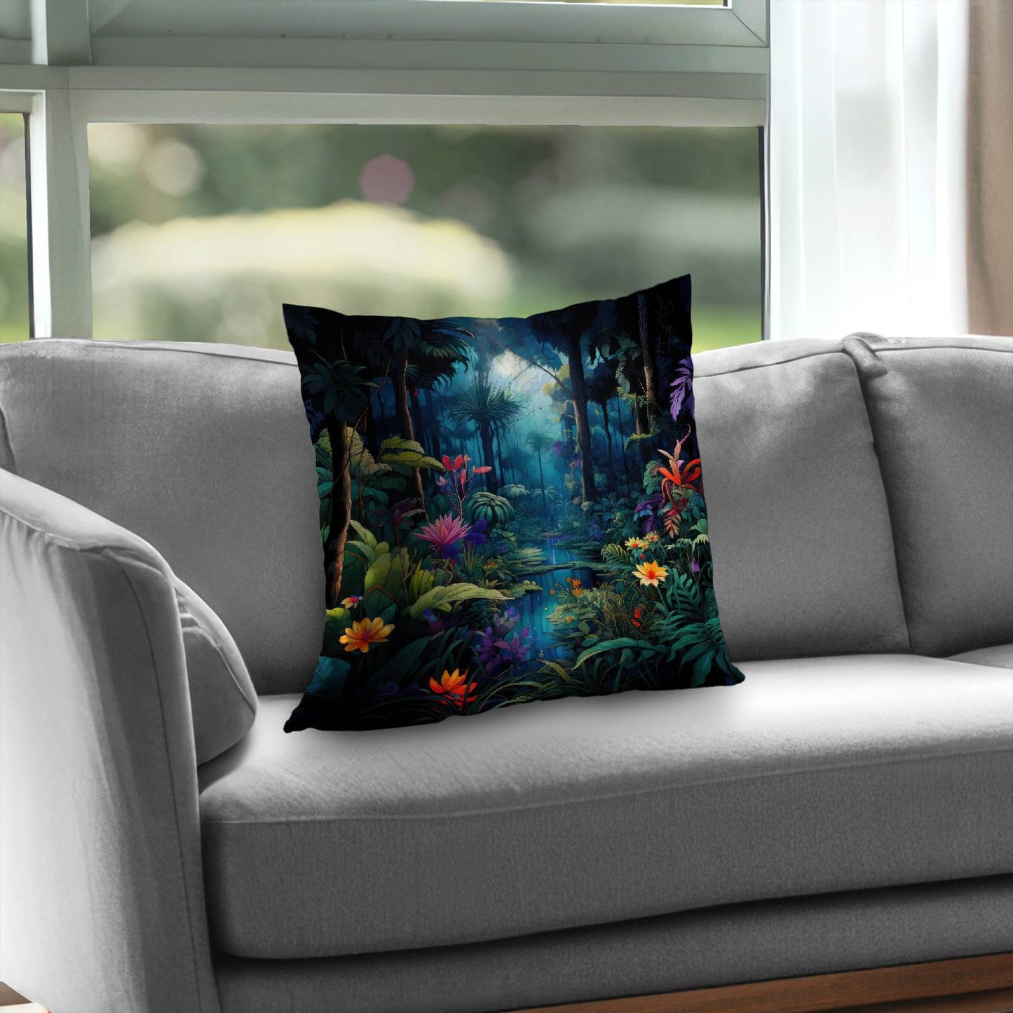 The beauty of nature Blue poly twill throw pillow insert