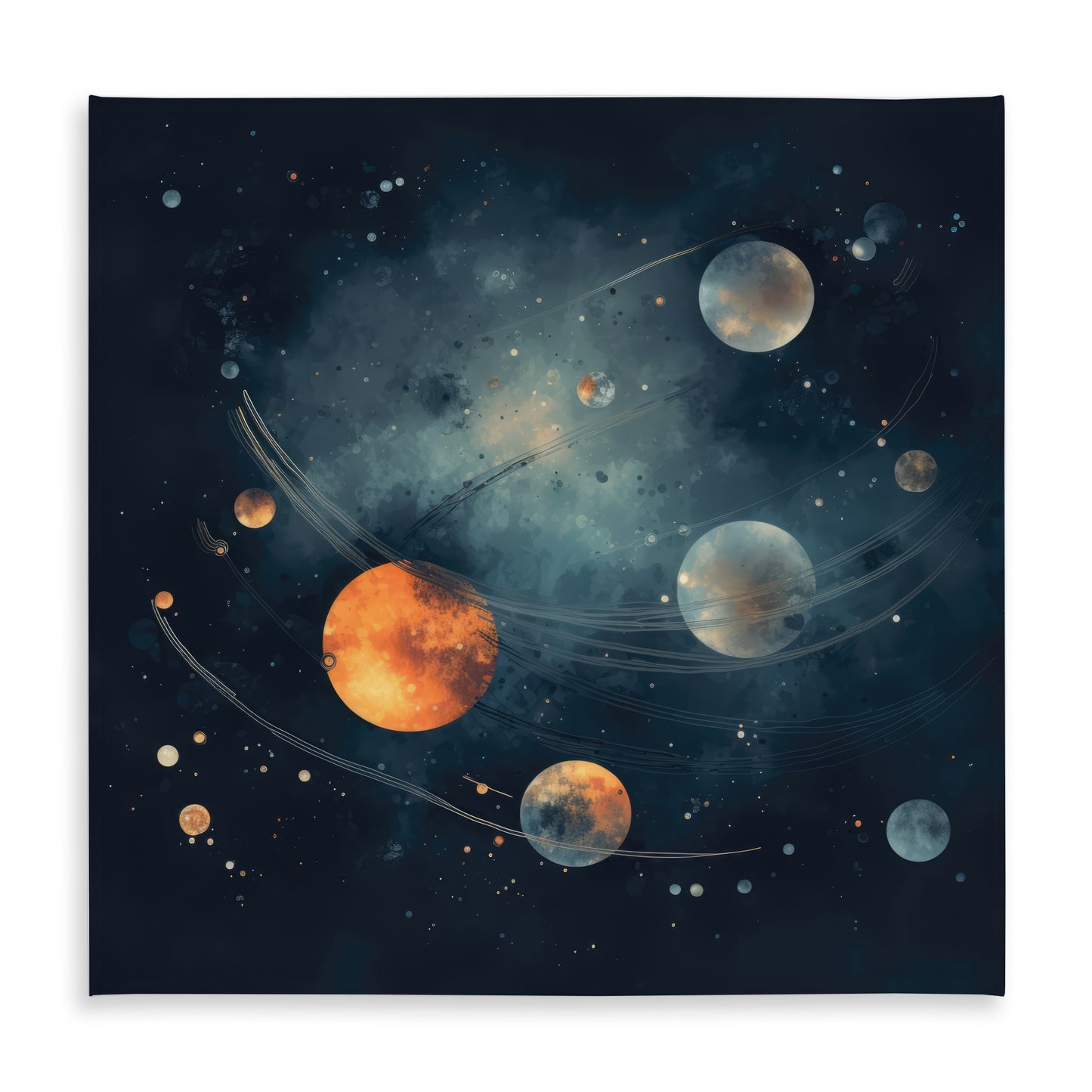 Deep Exploration Blue Indoor Outdoor Tablecloth for Home Decor