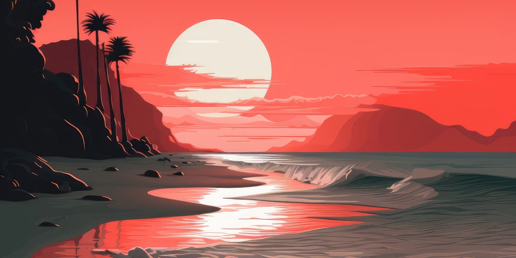 Blood sun - Framed Canvas - Print on demand