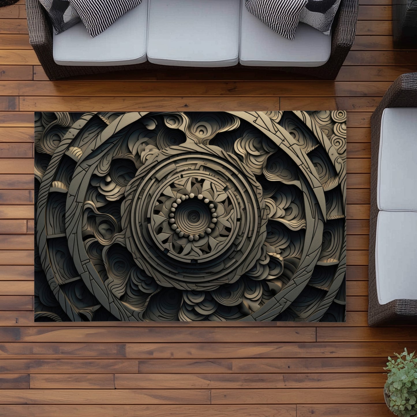 Cycles Gray Outdoor Area Rug | Stylish Home Decor Solution