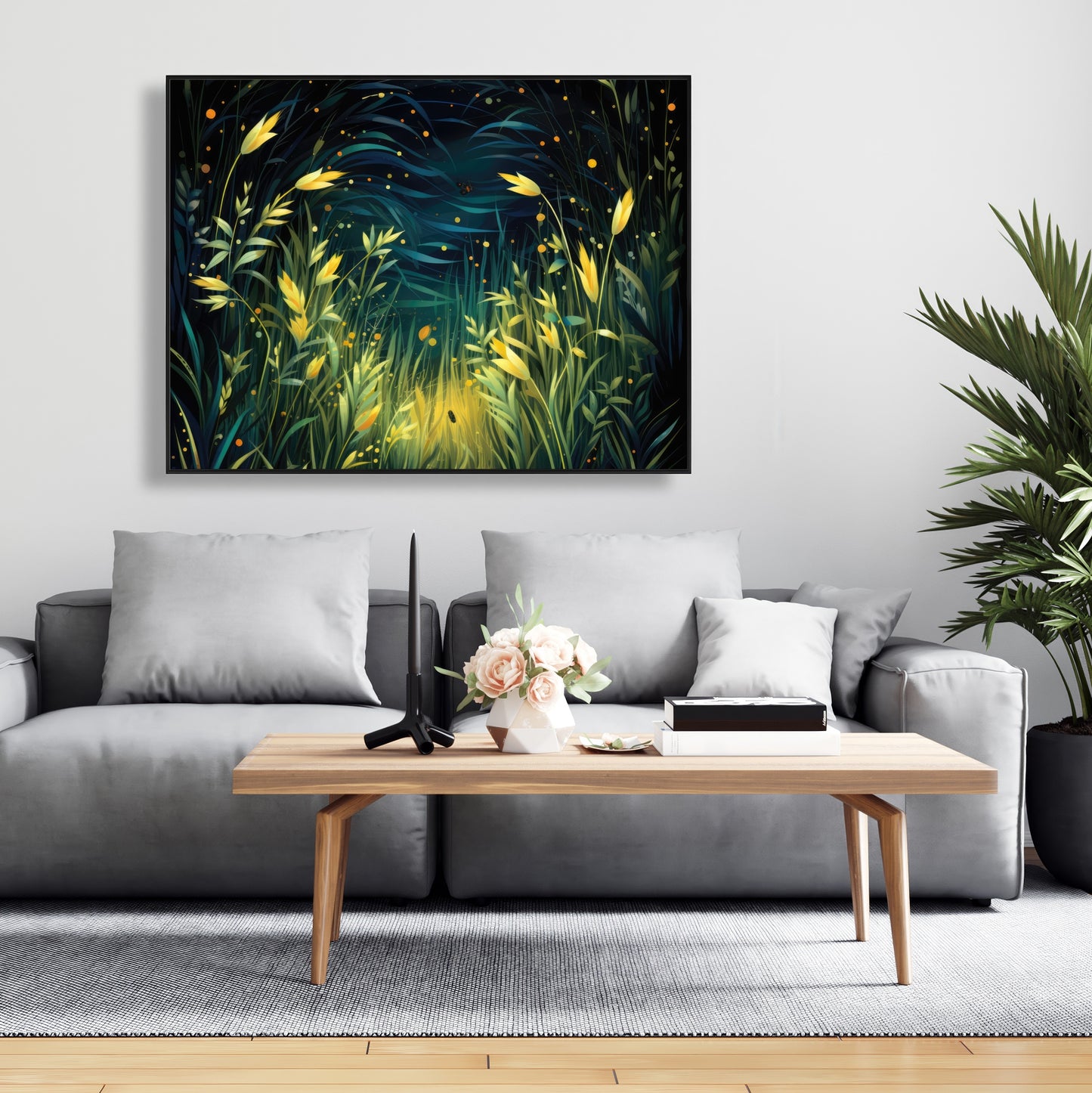 Lit plains - 36"x36" Framed canvas