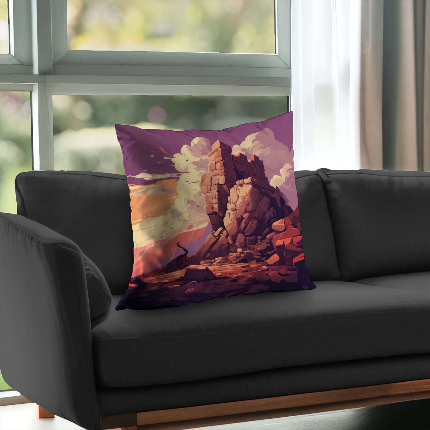 Standing above Orange Poly Twill Throw Pillow Insert | Home Decor