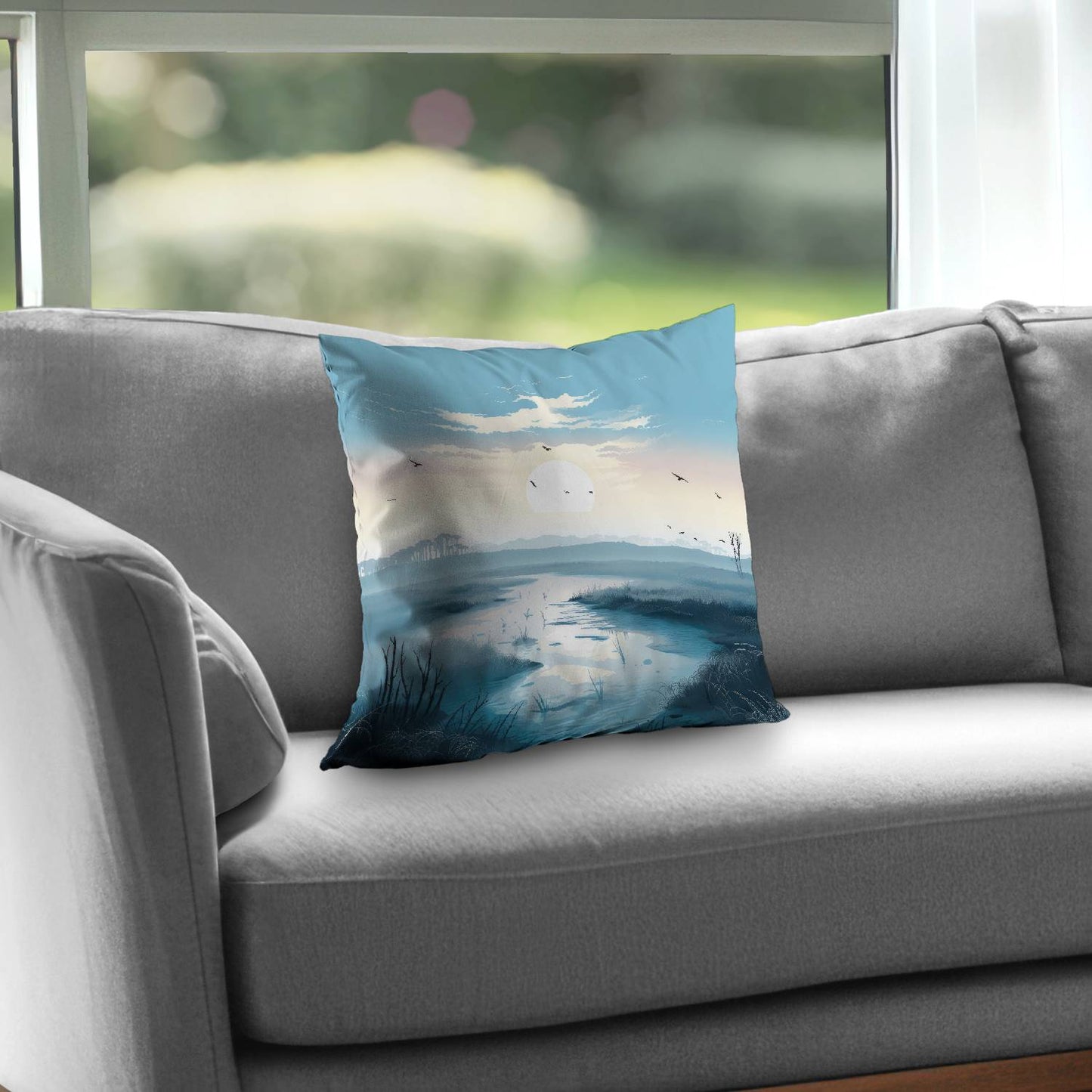 The Marsh White Poly Twill Throw Pillow - Home Decor Accent