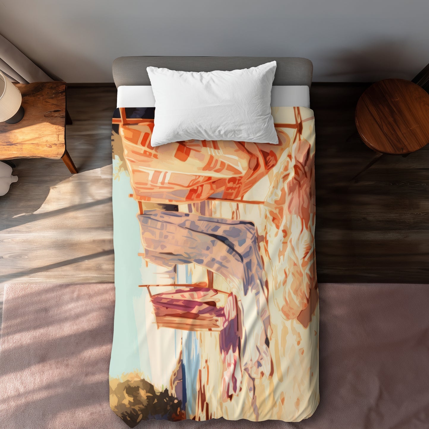 Warm Sands Green Duvet Cover | Eco-Friendly Home Decor