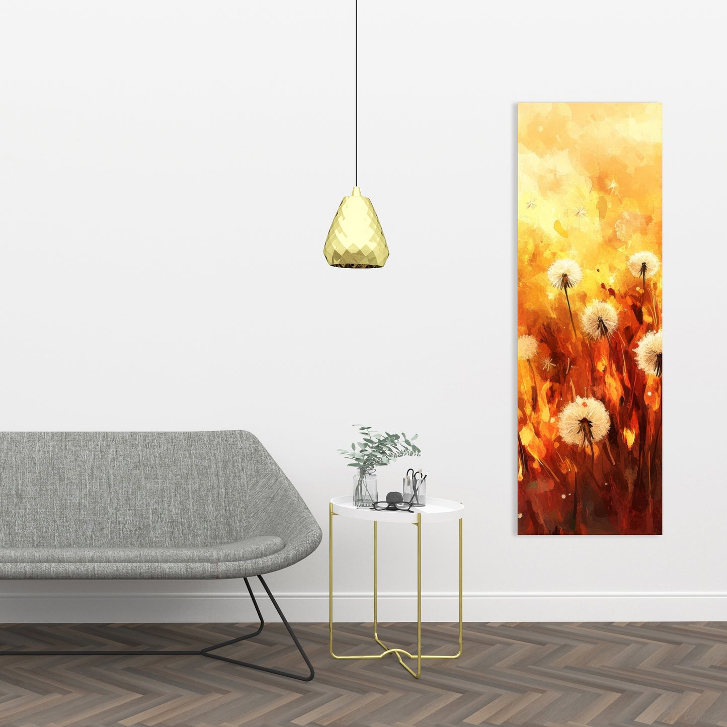 Dandelion Fire - Yellow Canvas Art for Home Decor