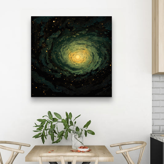 Swirling Gases - Black Canvas Art for Elegant Home Decor