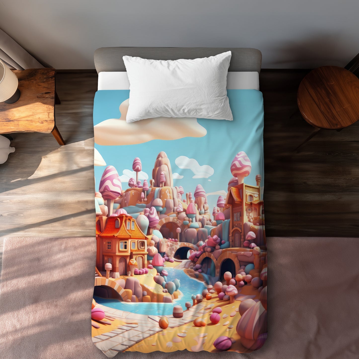 Sweet kingdom Pink Duvet Cover - Elegant Home Decor Upgrade