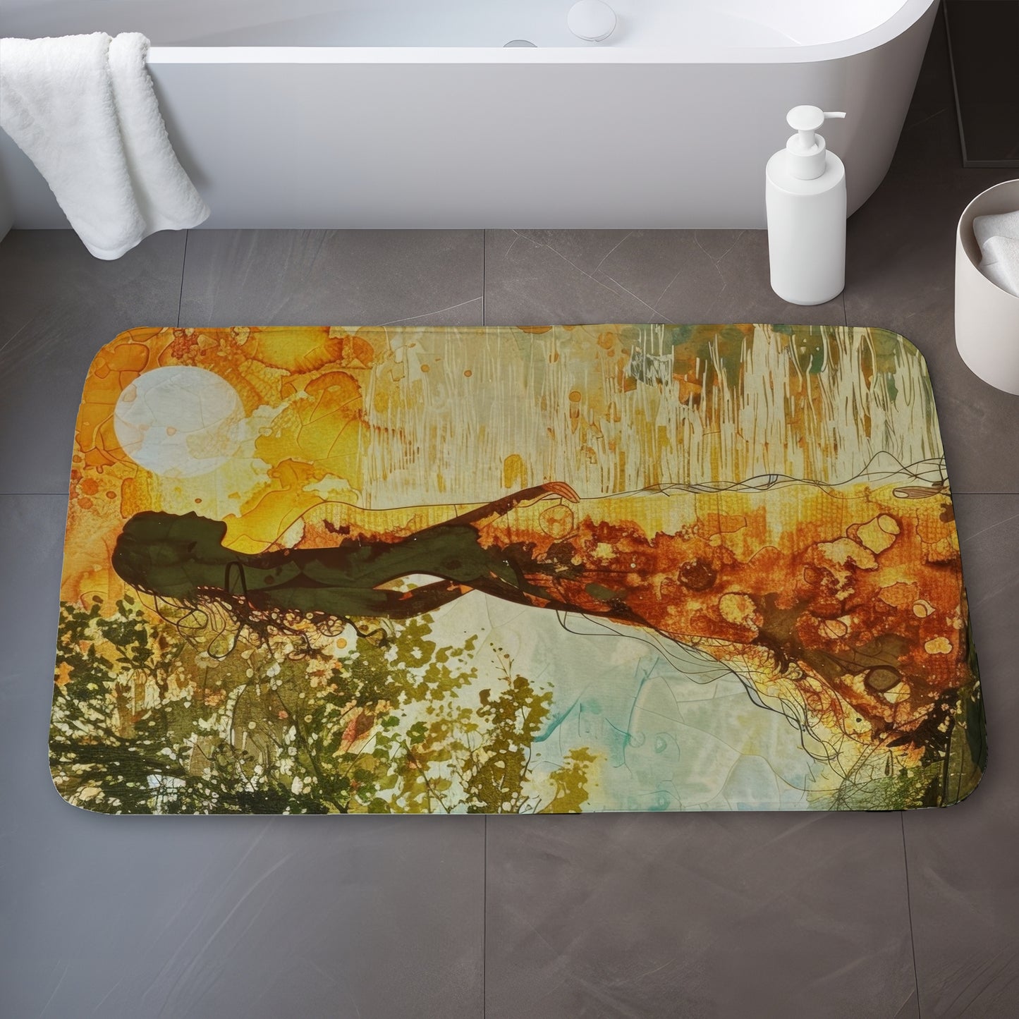 Peaceful sun - 17"x24" Bath mat
