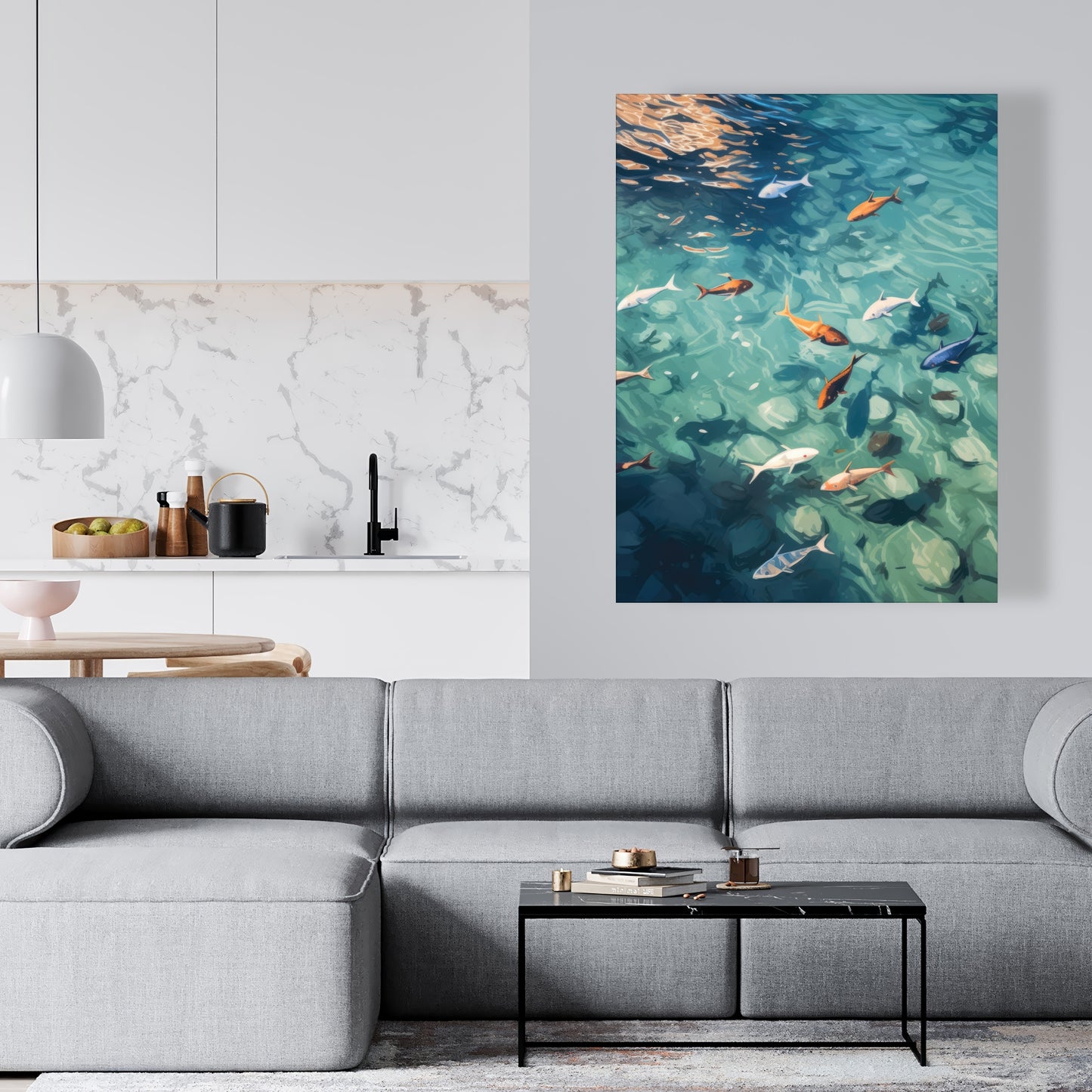 Caustic fish - 32"x32" Canvas