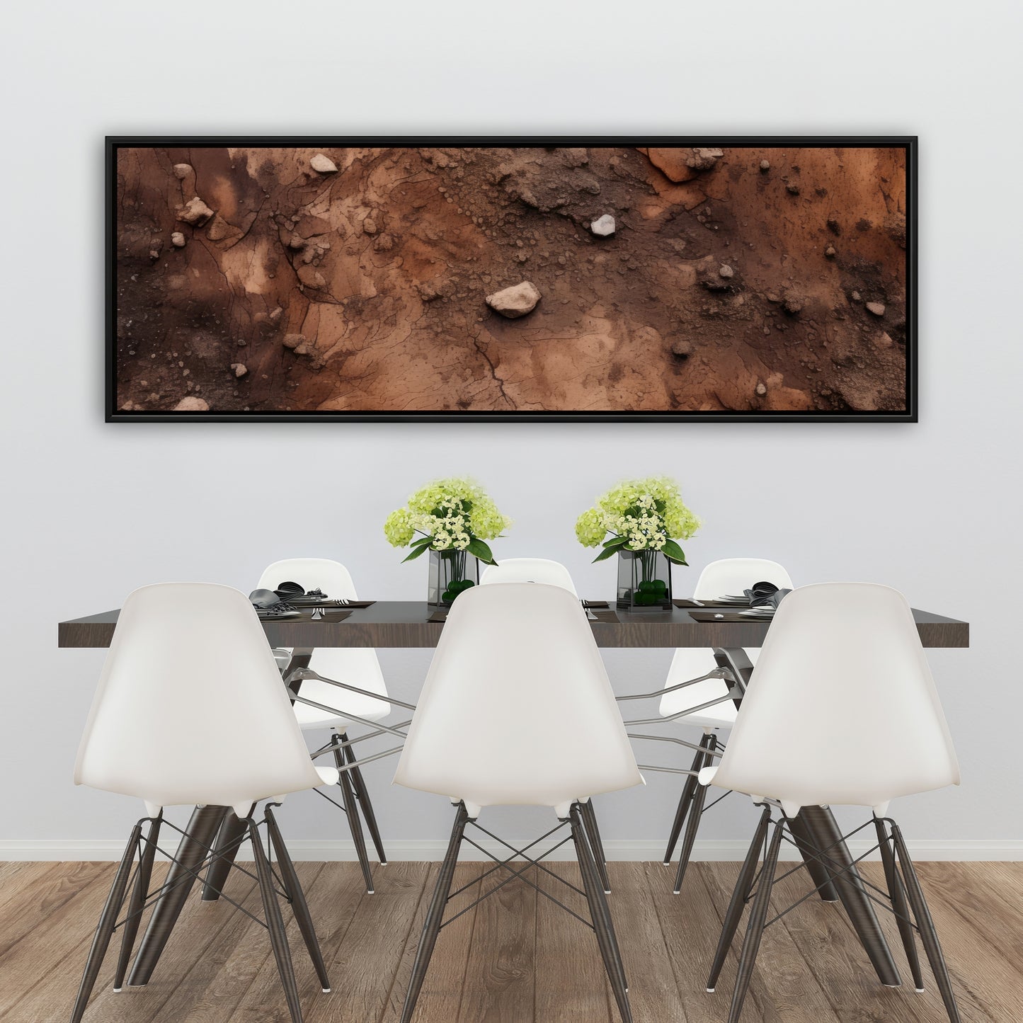 Mud and Stones | Brown Framed Canvas Home Decor Art