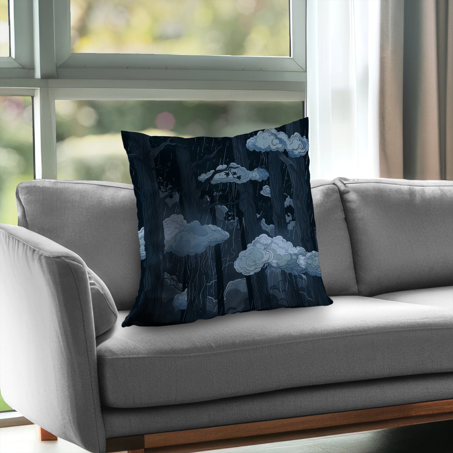 Sneeky clouds White Poly Twill Throw Pillow | Home Decor Insert