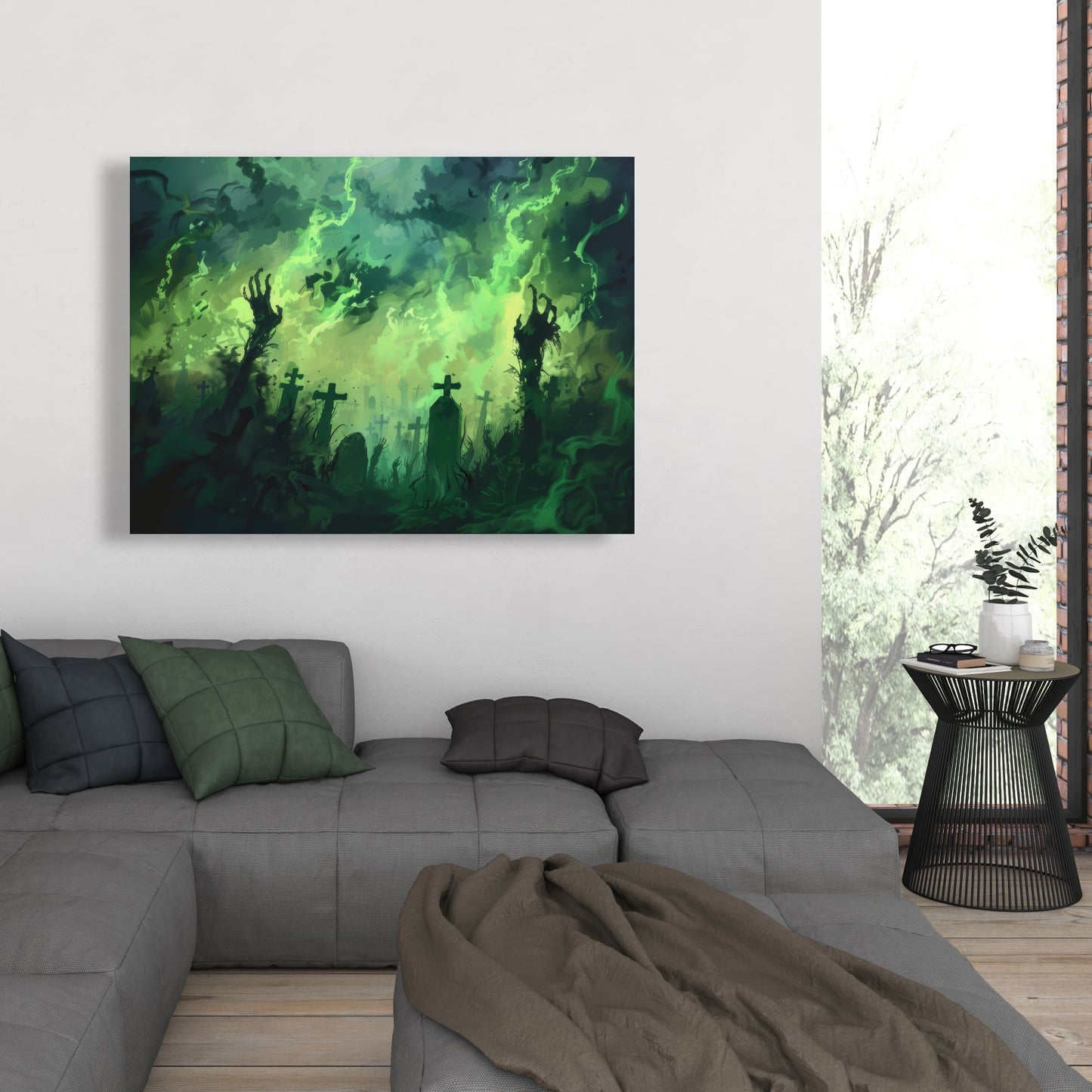 Reaching Hell - Black Canvas Home Decor Art for Modern Spaces