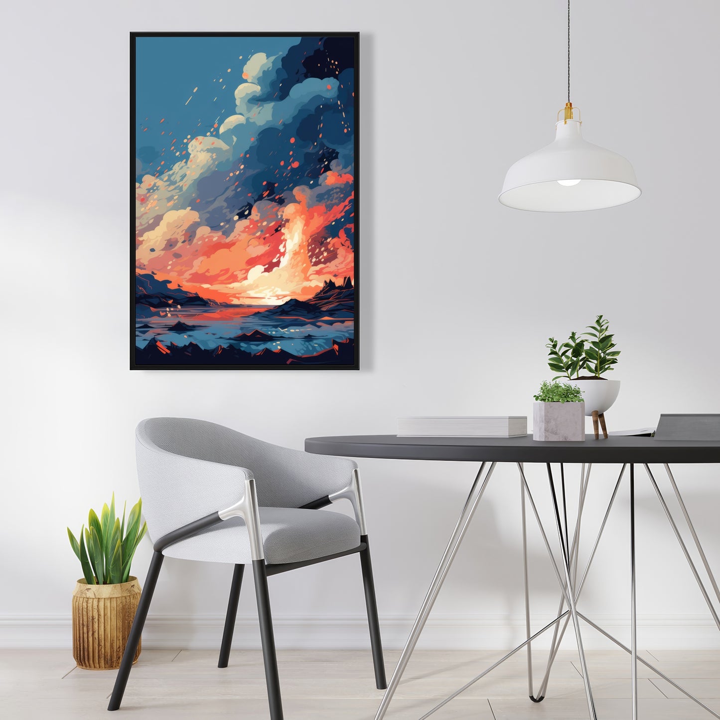 Magma does not wait - 36"x36" Framed canvas