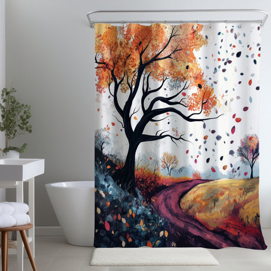 Blowing leaves - Shower Curtain