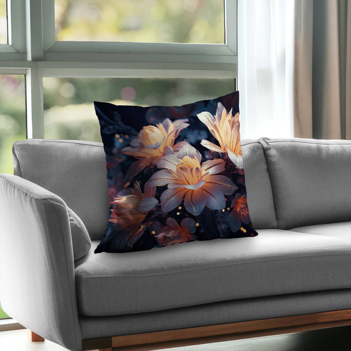 Pixie Flowers White Poly Twill Throw Pillow - Home Decor Insert
